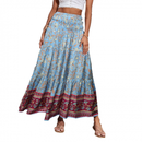 Women Bohemian Long Skirts High Waist Boho A Line Pleated Maxi Skirts - AwwwCos