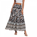Women Bohemian Long Skirts High Waist Boho A Line Pleated Maxi Skirts - AwwwCos