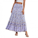 Women Bohemian Long Skirts High Waist Boho A Line Pleated Maxi Skirts - AwwwCos