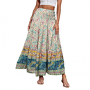 Women Bohemian Long Skirts High Waist Boho A Line Pleated Maxi Skirts - AwwwCos