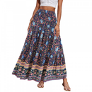 Women Bohemian Long Skirts High Waist Boho A Line Pleated Maxi Skirts - AwwwCos
