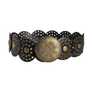 Women Boho Disc Wide Western Leather Belt Vintage Concho Waist Sashes