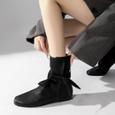 Women Bow Strap Ankle Shoes Women Thin Flat Martin Boots - AwwwCos