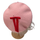 Women Bow Strawberry Decal Pink Beret Winter Warm Vintage Wool Beret Hat - AwwwCos
