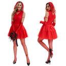 Women Bride Cosplay Red Gothic Wedding Dress Goth Bride The Dead Costume - AwwwCos