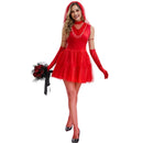Women Bride Cosplay Red Gothic Wedding Dress Goth Bride The Dead Costume - AwwwCos
