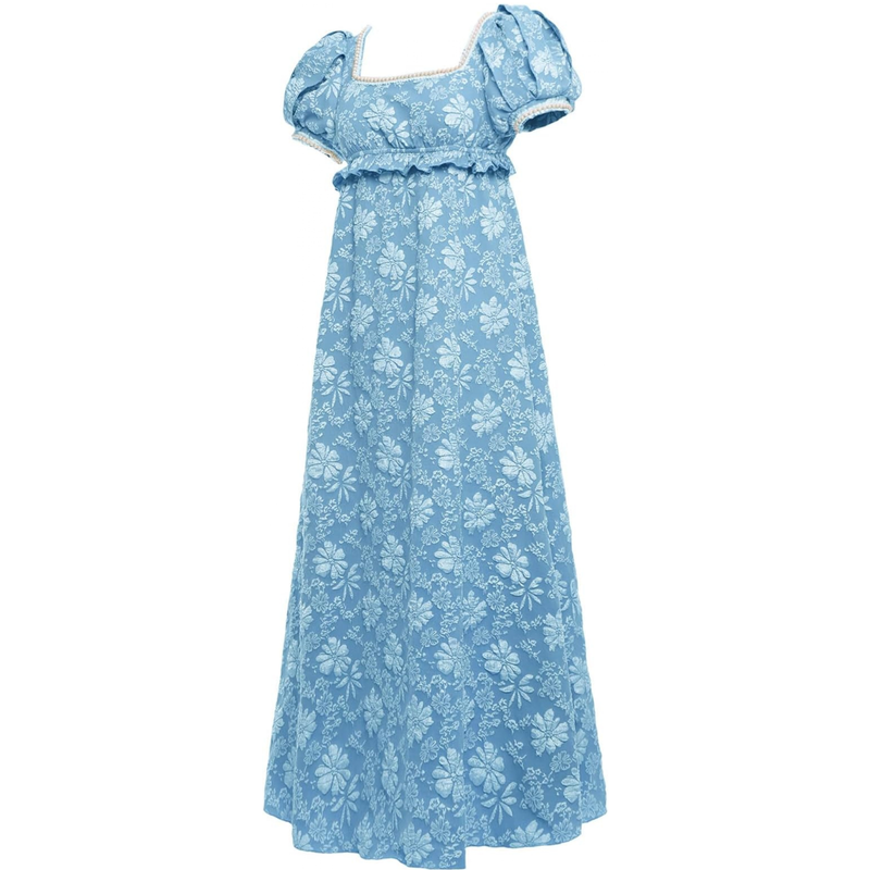 Women Bridgetown Cosplay Costume Square Neckline High Waist Tea Dress - AwwwCos