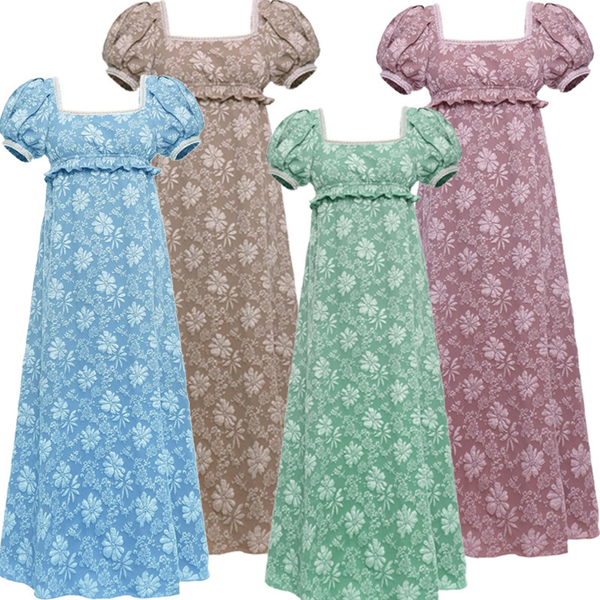 Women Bridgetown Cosplay Costume Square Neckline High Waist Tea Dress - AwwwCos