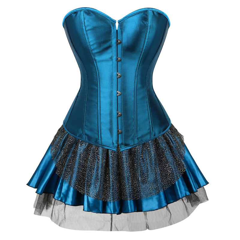 Women Bustier Lingerie Peacock Feather Corsets Dress Bodshaper Bodice