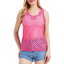 Women Casual Neon Fishnet Tank Slim Fit Party Blouse Vest - AwwwCos