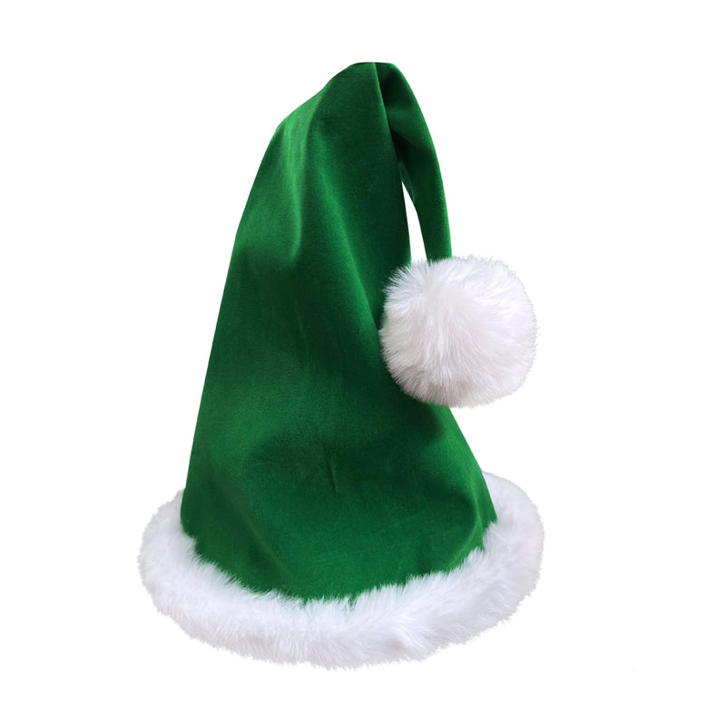 Women Christmas Mrs Claus Cosplay Costume Red Green Velvet Dress Hat - AwwwCos