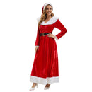 Women Christmas Mrs Santa Claus Cosplay Costume Long Sleeve Dress - AwwwCos