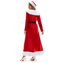 Women Christmas Mrs Santa Claus Cosplay Costume Long Sleeve Dress - AwwwCos