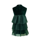 Women Christmas Party Elf Cosplay Costume Green Sleeveless Dress Shorts Hat - AwwwCos