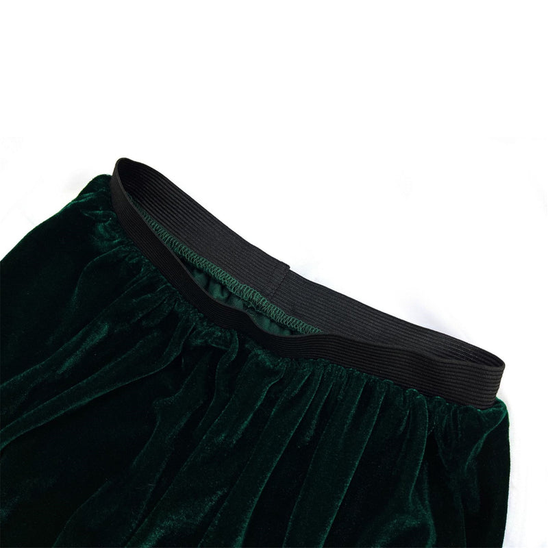 Women Christmas Party Elf Cosplay Costume Green Sleeveless Dress Shorts Hat - AwwwCos