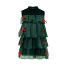 Women Christmas Party Elf Cosplay Costume Green Sleeveless Dress Shorts Hat - AwwwCos