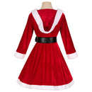 Women Christmas Party Event Cosplay Costume Hooded Red Dress - AwwwCos