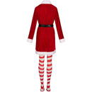 Women Christmas Party Event Cosplay Costume Red Coat Socks - AwwwCos