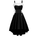 Women Christmas Party Performance Waist-strap Irregular Dress