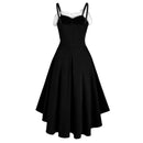 Women Christmas Party Performance Waist-strap Irregular Dress