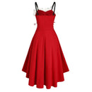 Women Christmas Party Performance Waist-strap Irregular Dress