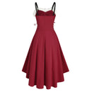 Women Christmas Party Performance Waist-strap Irregular Dress
