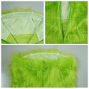 Women Christmas Plush Green Tight Dress Gloves Sashes Hat