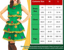 Women Christmas Party Tree Outfit Set Cute Green Elf Headband Dress