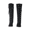Women Chunky Heel Knee High Boots Medieval Victorian Cosplay Shoes - AwwwCos