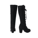 Women Chunky Heel Knee High Boots Medieval Victorian Cosplay Shoes - AwwwCos