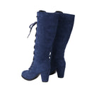 Women Chunky Heel Knee High Boots Medieval Victorian Cosplay Shoes - AwwwCos