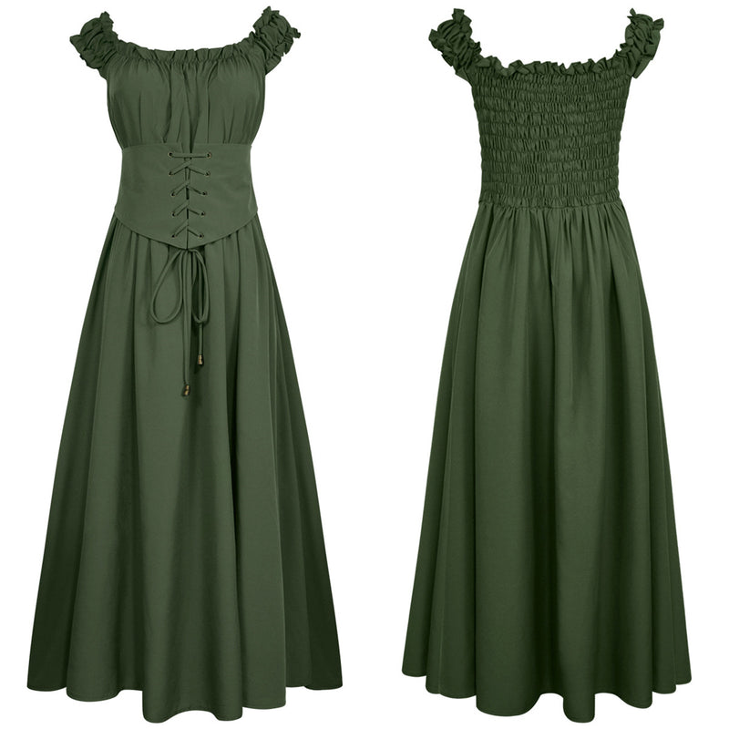 Women Darkness Corset Summer Renaissance Dress with Pocket - AwwwCos