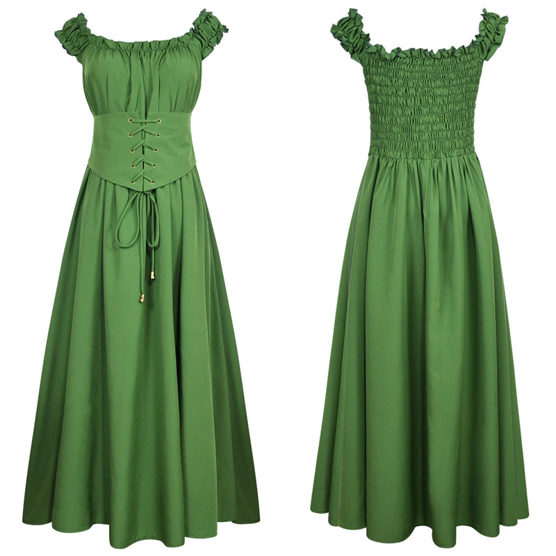 Women Darkness Corset Summer Renaissance Dress with Pocket - AwwwCos