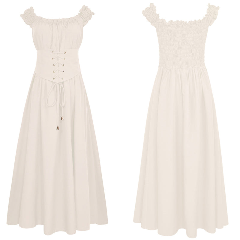 Women Darkness Corset Summer Renaissance Dress with Pocket - AwwwCos