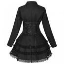Women Double Breasted Victorian Coat Tuxedo Gothic Lace Hem Tailcoat - AwwwCos