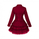 Women Double Breasted Victorian Coat Tuxedo Gothic Lace Hem Tailcoat - AwwwCos