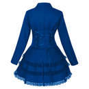 Women Double Breasted Victorian Coat Tuxedo Gothic Lace Hem Tailcoat - AwwwCos