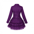 Women Double Breasted Victorian Coat Tuxedo Gothic Lace Hem Tailcoat - AwwwCos