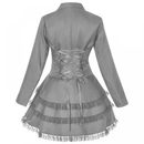 Women Double Breasted Victorian Coat Tuxedo Gothic Lace Hem Tailcoat - AwwwCos