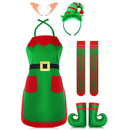 Women Elf Cosplay Costume Play Set Apron Plush Hat Ear for Party - AwwwCos