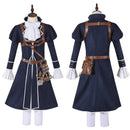 Women Game FGO Oberon Cosplay Costume Puff Sleeve Navy Blue Dress - AwwwCos