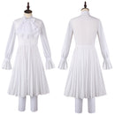 Women Game FGO Oberon Cosplay Costume Puff Sleeve Navy Blue Dress - AwwwCos