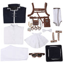 Women Game FGO Oberon Cosplay Costume Puff Sleeve Navy Blue Dress - AwwwCos