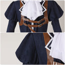 Women Game FGO Oberon Cosplay Costume Puff Sleeve Navy Blue Dress - AwwwCos