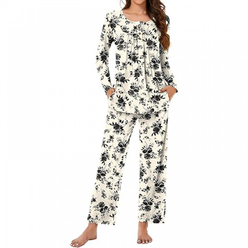 Women Fall Pajama Sets Ladies 2-Piece Lounge Indoor Sleepwear