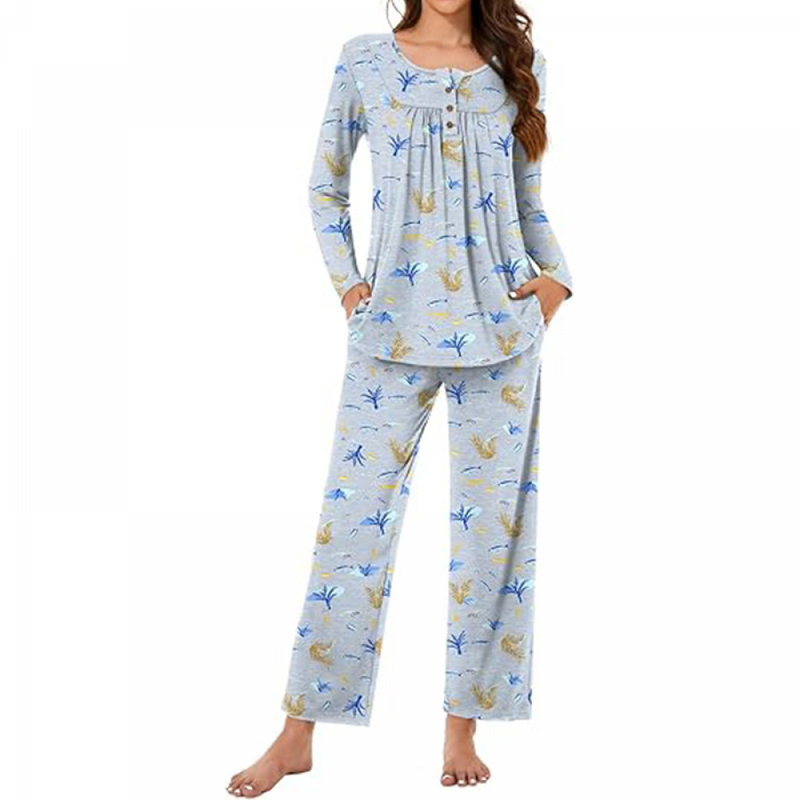 Women Fall Pajama Sets Ladies 2-Piece Lounge Indoor Sleepwear