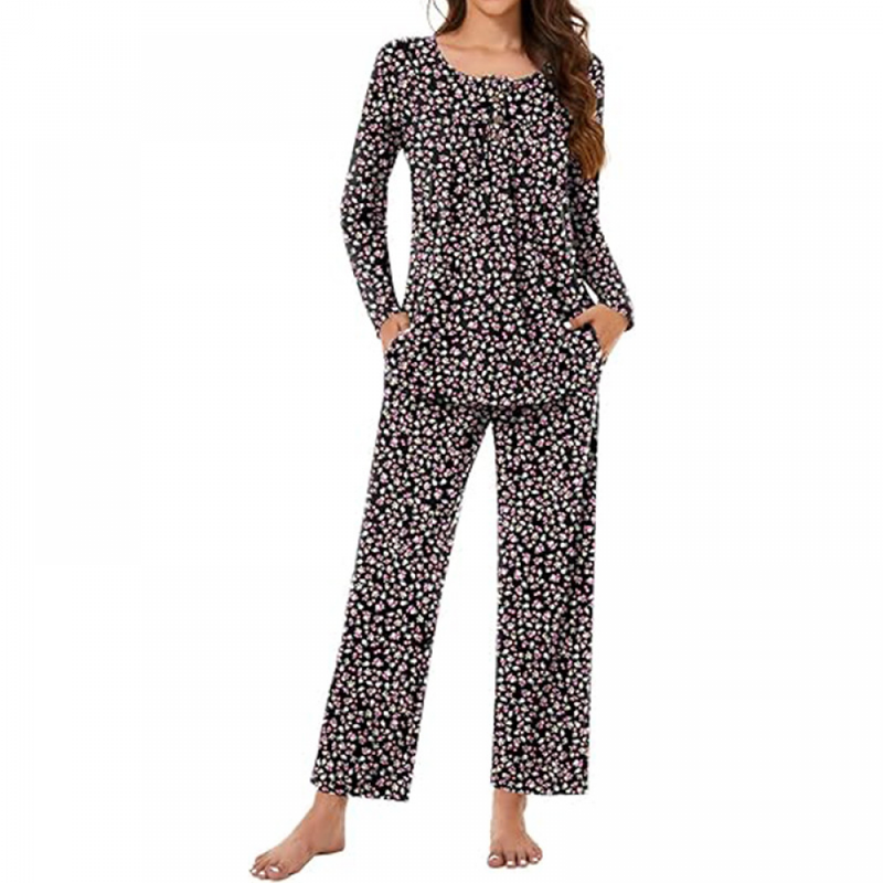 Women Fall Pajama Sets Ladies 2-Piece Lounge Indoor Sleepwear