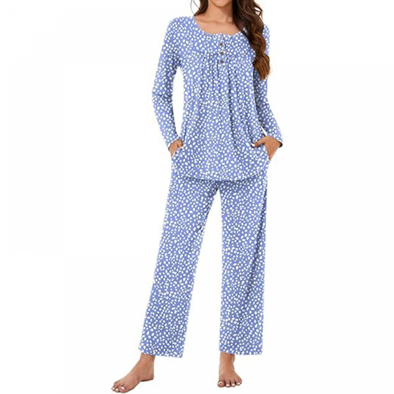 Women Fall Pajama Sets Ladies 2-Piece Lounge Indoor Sleepwear