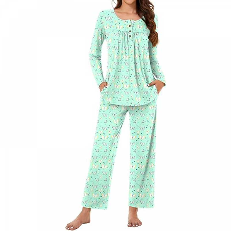 Women Fall Pajama Sets Ladies 2-Piece Lounge Indoor Sleepwear