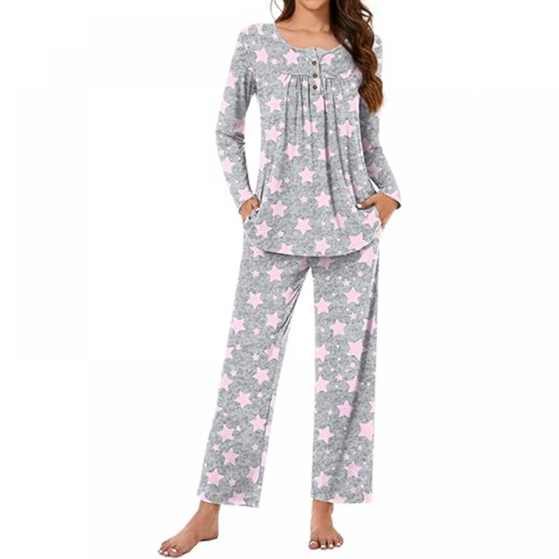 Women Fall Pajama Sets Ladies 2-Piece Lounge Indoor Sleepwear